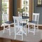 International Concepts 36 in. Solid Wood Round Top Pedestal Counter Height Dining Table w/4 Stools in White/Heather Gray K05-36RT-27B-S102-4 - alternate 3